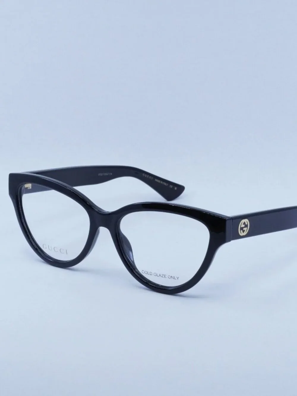 Gucci GG1581O 001 Eyeglasses Black 55mm Cat Eye Frame